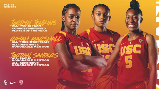 2022 Pac-12 Award Winners: Jordyn Jenkins, Rayah Marshall, Jordan Sanders