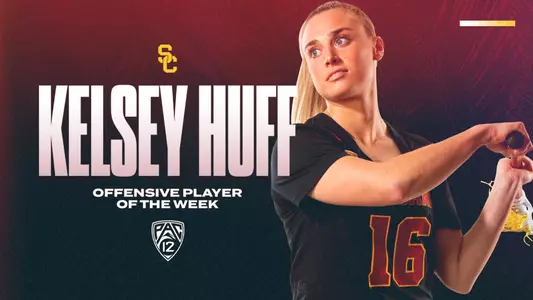 Kelsey Huff Pac-12 Offensive Player of the Week graphic