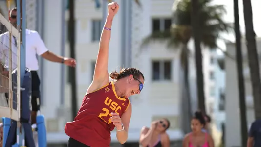Delaynie Maple celebrates in South Beach