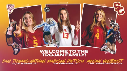 Madison Pietsch, Dani Thomas-Nathan, Megan Verbiest welcome graphic
