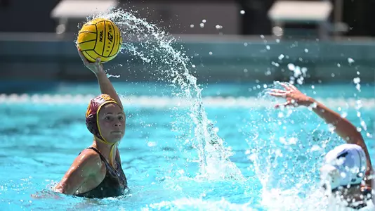 Alejandra Aznar looks to shoot vs. Cal in the 2022 MPSF semifinal