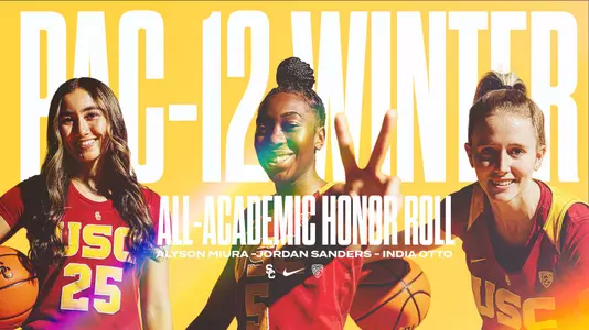 Alyson Miura, Jordan Sanders, India Otto - 2021-22 Pac-12 Winter Academic Honor Roll