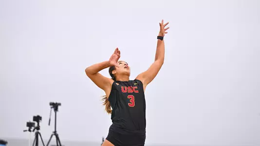 Sunny Villapando serves the ball