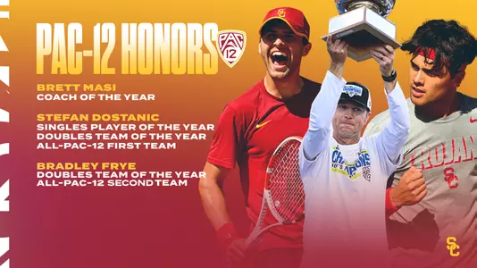 2022 Pac-12 Men's Tennis Award Winners - Stefan Dostanic, Bradley Frye, Brett Masi