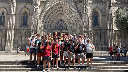 team at Barcelona Cathedral