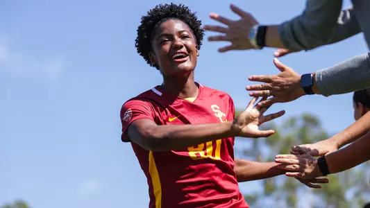 Simone Jackson during pregame introductions.