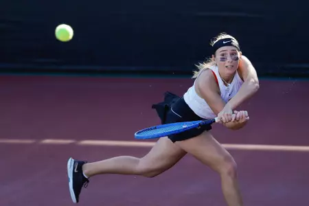 Grace Piper - USC women's tennis action shot