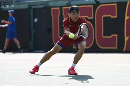 USC men's tennis competes at the SoCal Intercollegiate Championships on Friday, Oct. 27, 2023, in Los Angeles, Calif. (Tomoki Chien / USC Athletics)