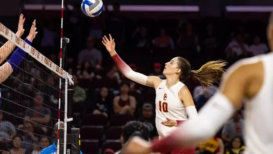 Lindsey Miller attacks the ball