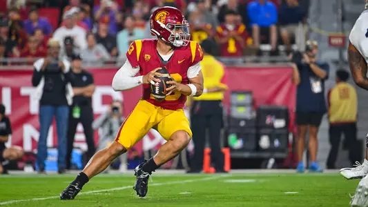 Caleb Williams drops back