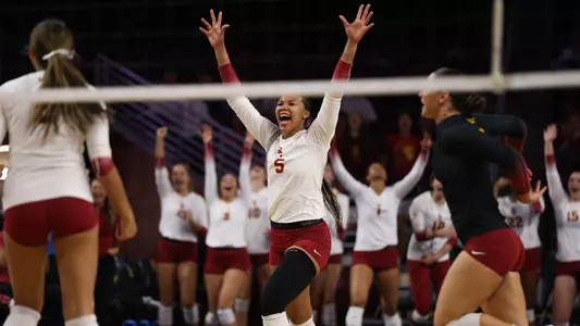 Skylar Fields celebrates the point