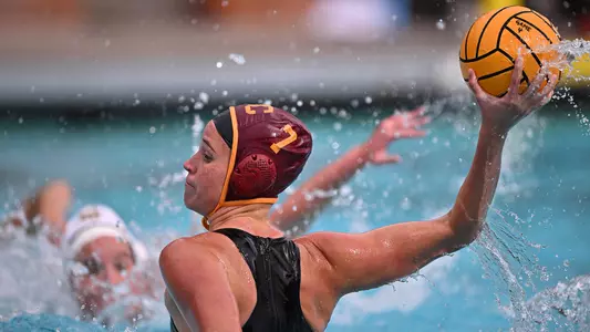 Tea Poljak takes aim in a USC win over UC Irvine at Uytengsu Aquatics Center.