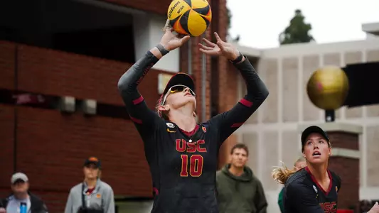 Madison White sets the ball