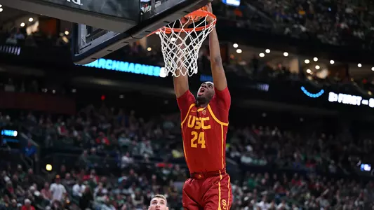 USC Trojans Basketball forward Joshua Morgan dunks at the NCAA Tournament