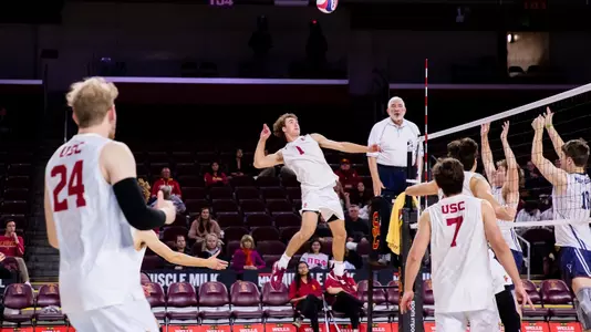 Dillon Klein attacks the ball