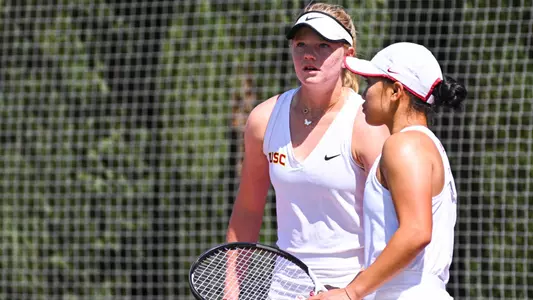 Maddy Sieg and Eryn Cayetano of USC women's tennis