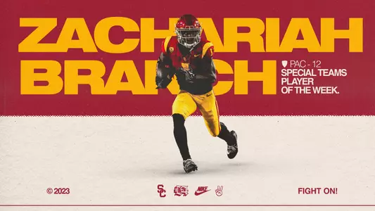 Zachariah Branch wins Pac-12 Special Teams Player of the Week