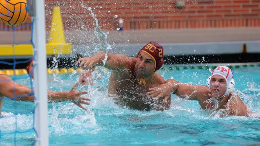 Massimo Di Martire scores one of his two goals vs. Pomona-Pitzer