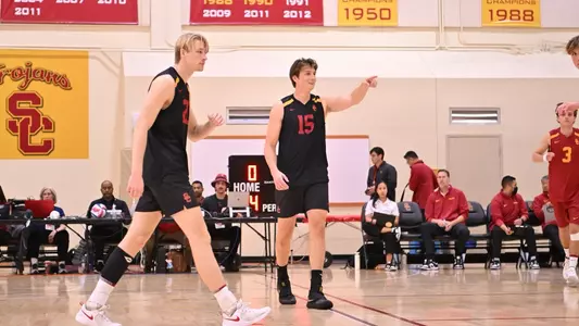 Jack Decuhar celebrates a point with the team