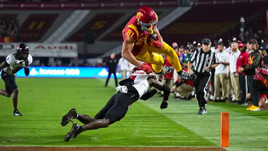 USC Trojans Football wide receiver Kyle Ford scores touchdown against Rutgers Scarlet Knight