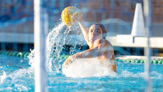Reed Stemler looks to shoot vs. Cal at Uytengsu Aquatics Center