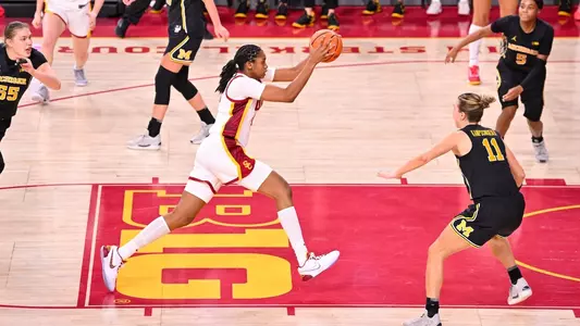 Rayah Marshall attacks the key during USC's win over Michigan at Galen Center