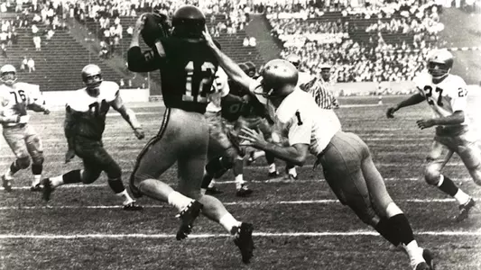Rod Sherman, who caught one of the most famous touchdowns in USC football history, died on Tuesday (Feb. 6) of natural causes. He was 79.