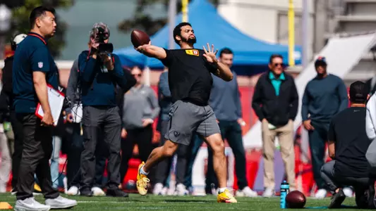 Caleb Williams throws at USC Pro Day
