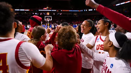 Team huddle before NCAA First Round