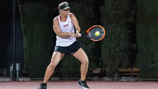 USC Women's Tennis wins against Hawai'i 4-0 on March 24, 2024 at Marks Stadium in Los Angeles, California. (Drake Lee/USC Athletics)