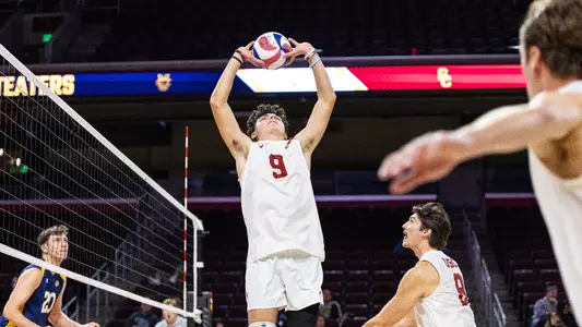 Caleb Blanchette sets the ball
