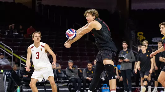 Riley Haine passes the ball
