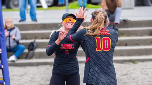 Ashley Pater high five with Madison White