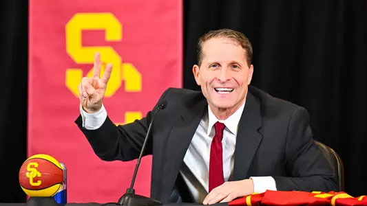 USC Trojans Men's Basketball Head Coach Eric Musselman at press conference