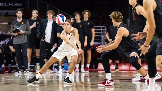 Austin Stuard passes the ball