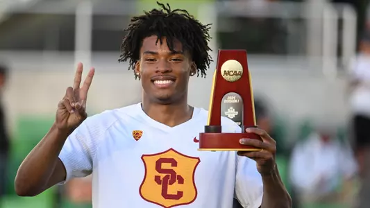 JC Stevenson with NCAA trophy