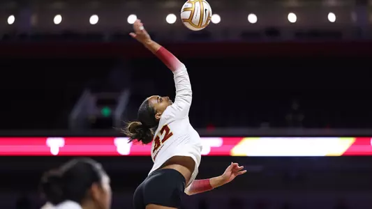 Jadyn Livings attacks the ball