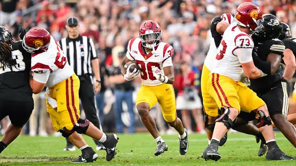 USC Trojans Football running back King Miller rushes against Purdue Boilermakers