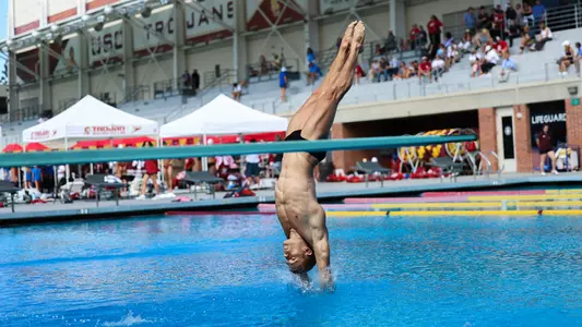 Moritz Wesemann enters the water on a dive