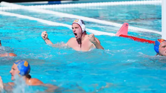 USC Men's Water Polo Player Luke Nelson Celebrates Goal Against UCLA