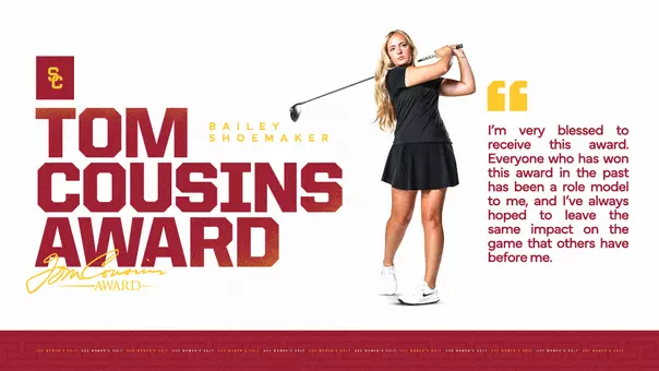 Announcement that Bailey Shoemaker is the winner of the 2025 Tom Cousins Award