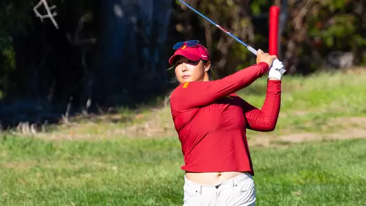 Catherine Park in her back swing at the Stanford Intercollegiate
