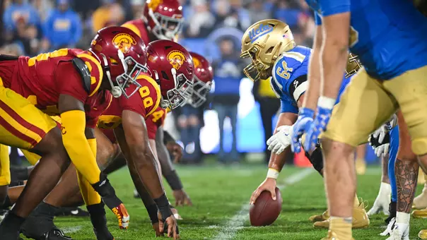 USC Trojans Football helmet clash vs. UCLA Bruins