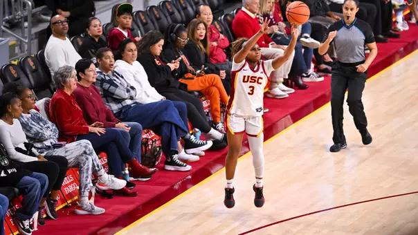 Londynn Jones puts up a shot at the Galen Center