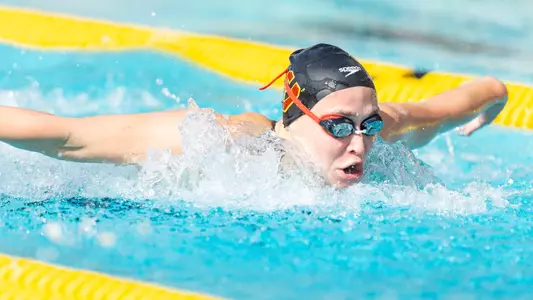 Ella Flowers takes a breathe during butterfly