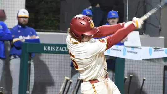 Ethan Hedges takes a swing during a game against CSU Bakersfield.