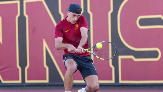 Peter Makk Returns a Ball Against Stanford