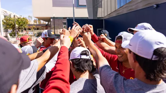 Team Huddle Before Facing UCLA