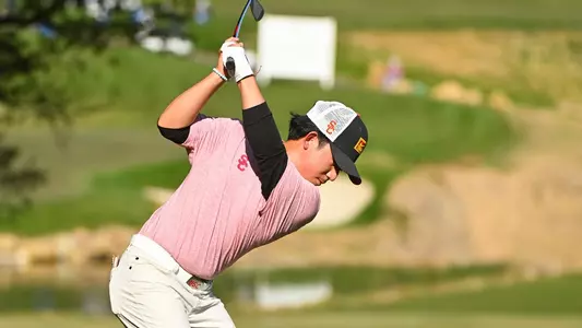 Jaden Dumdumay Hits A Ball in the Fairway at the Southwestern Invitational