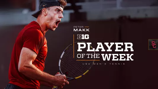 Senior Peter Makk of USC Men's Tennis Was Named Big Ten Player of the Week for the Week of Jan. 29 Through Feb. 4